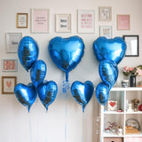 Blue Heart Balloons, 19PCS Blue Heart Shape Balloons, 18Inch with