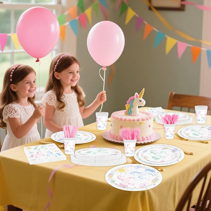 Unicorn Birthday Party Supplies for 24 Guests Magical Pastel Theme