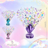 3 Pcs Unicorn Table Decorations Rainbow Metallic Gleam Foil Spray