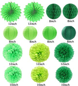 Green Party Decorations Streamers Lanterns 14pcs St Patricks Day