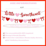 Valentine's Day Little Sweetheart Party Banner Glitter Red Pink