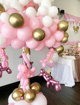 Pink and Gold Balloons Set - 12 Inch Light Pink White Balloons Shiny