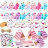 100 Pcs 16 Sets Unicorn Party Favor Mini Unicorn Stuffed Animals