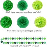 Green Party Decorations Tissue Pom Poms 23pcs St Patricks Day Paper