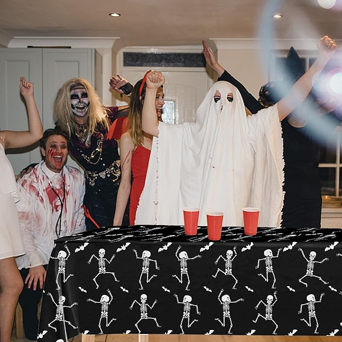 6 Packs Disposable Halloween Tablecloth 54 x 108 Plastic Waterproof