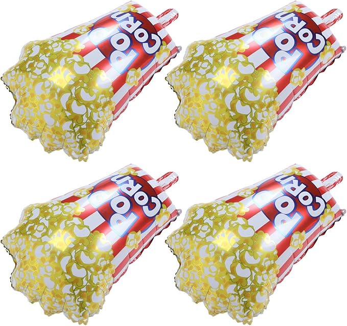 Popcorn Party Balloons 10pcs Reusable Aluminum Foil Movie Theme