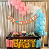 Boy or Girl Banner He or She Baby Gender Sign for Party Decorations