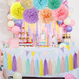 Pastel Rainbow Party-Decorations Supplies Streamers-Garland - 29pcs