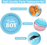 48 Pcs Gender Reveal Plates Party Decorations Pink and Blue plates