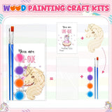 28 Sets Unicorn Party Favors Wood Painting Craft Kits with Art