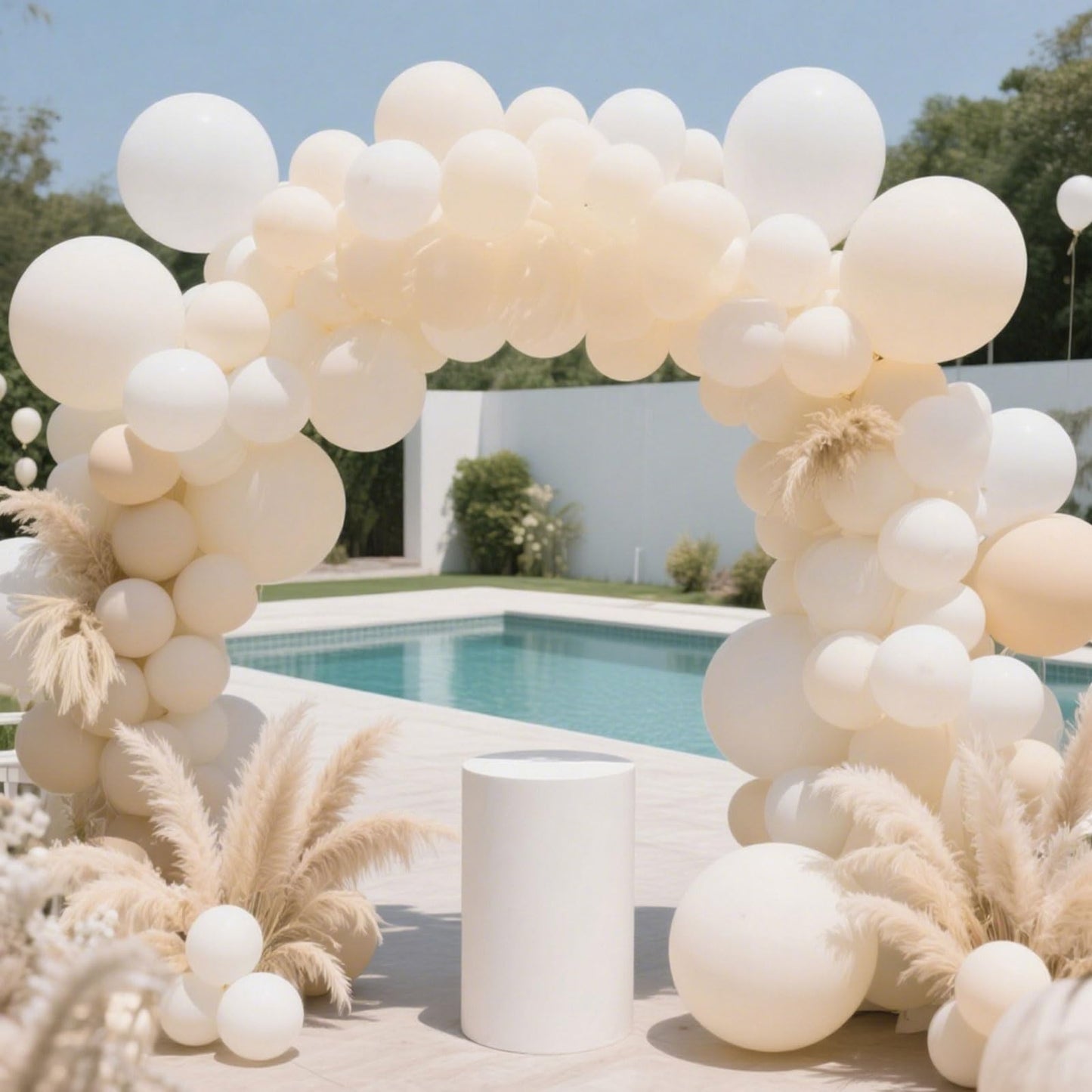 Ivory White Balloon,145pcs Premium Latex Khaki Balloons Arch Kit