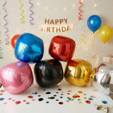 Metallic Red Round Foil Balloons, 22" Large 4D Sphere Mylar Balloons