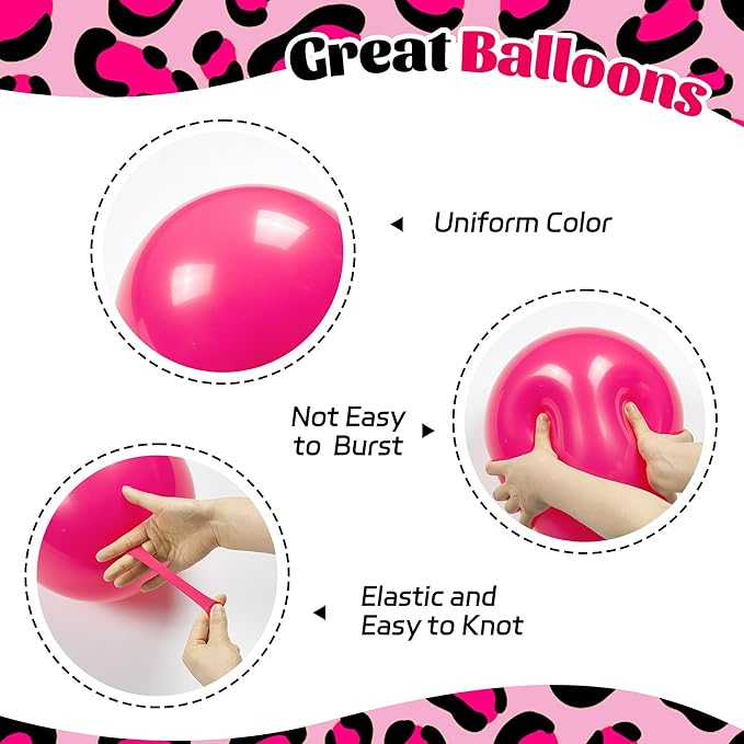 Pink and Black Balloons, 60pcs 12inch Hot Pink Black Pastel Pink