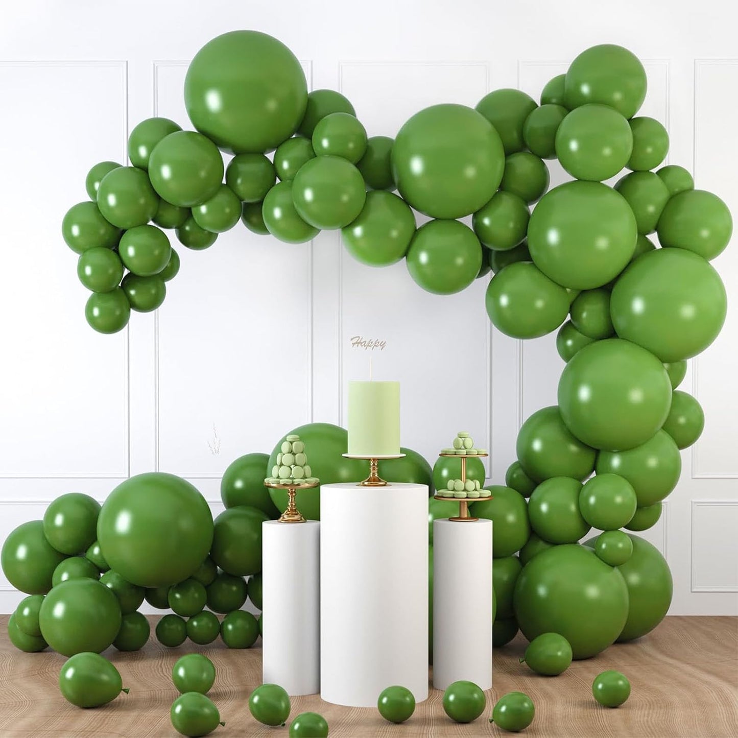 LovesTown 150 PCS Dark Green Balloons Different Size of 18 12 10 5