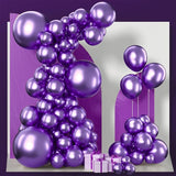 PartyWoo Metallic Purple Balloons 100pcs Different Sizes of 18 12 10