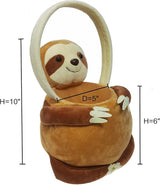3D Sloth Plush Basket Easter Egg Hunting Basket Cute Animal Plush