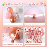 65 Pcs Rose Gold Bridal Shower Decorations White Pink Rose Confetti