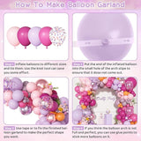 Ouddy Party Pink Purple Balloons Garland Arch Kit, Different Sizes 18