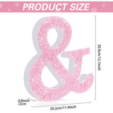 Qunclay Pink Crystal Diamond Letter Wall Decor, Glitter Wooden Bling