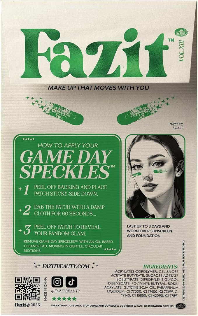 Fazit Makeup Patches - Green Game Day Speckles - Glow Up Make-Up