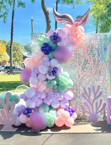 Mermaid Balloons - 12Inch Purple Pink Green Blue Balloons Glitter