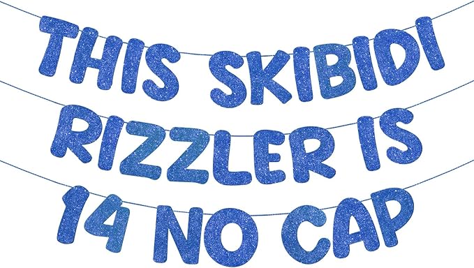 Fulmoon Pre Strung This Skibidi Rizzler Is 14 No Cap Glitter Banner 14