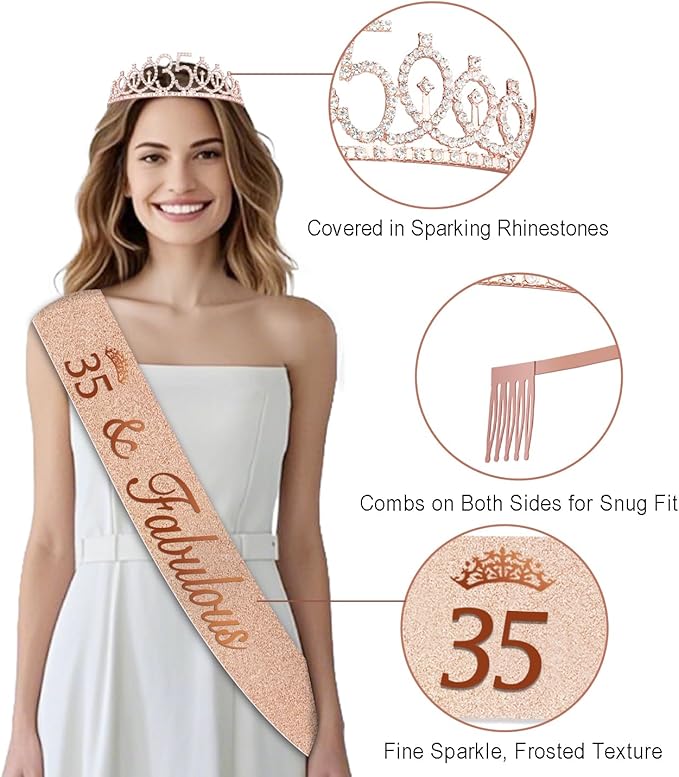 35th Birthday Decorations for Women 32PCS 35th Birthday Party