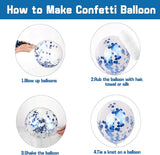 Zesliwy Blue Confetti Balloons Set,50Pcs 12 Inch Navy Light Metallic