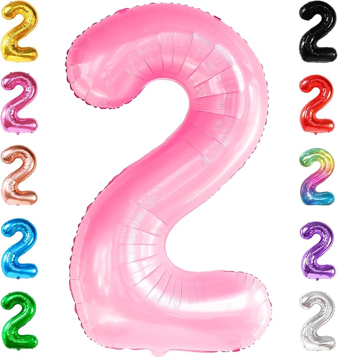 KatchOn, Giant Pink Number 2 Balloon - 40 Inch | Two Balloon, Light