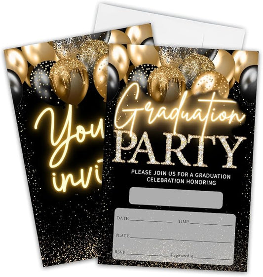 4"x6" Graduation Party Invites - Set Of 20 College, Junior, High