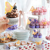 LANGPA 22-Pieces Butterfly Cake Decorations With Happy Birthday Orange