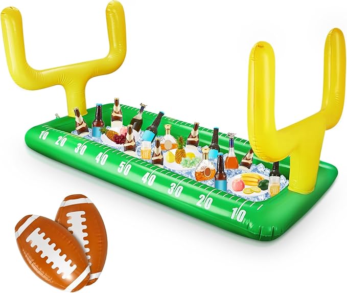 Inflatable Football Field Cooler Football Party Drink Cooler and 2