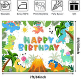 Dinosaur Birthday Backdrop Cartoon Dinosaur Birthday Banner for Kids
