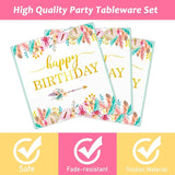 96 Pieces Happy Birthday Party Plates Napkins Boho Decorations Gold