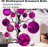 Fuchsia Christmas Ornaments - Christmas Tree Decorations Shatterproof