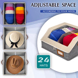 LVGOATH 2-in-1 Hat Organizer for Baseball Caps Holds 24-30 Hats Holder