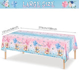 Capoda 1 Pc Bear Baby Shower Tablecloths Gender Reveal Table Covers