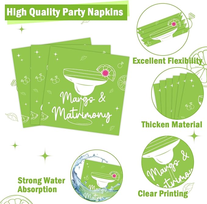 96pcs Margs & Matrimony Bachelorette Party Decorations Margs Plates
