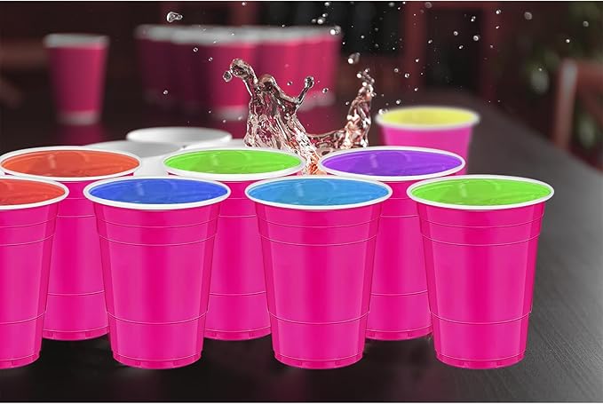 120 Pcs Hot Pink Plastic Cups Valentines Day plastic Disposable cups