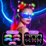 SHQDD 154PCS Glow in the Dark Party Supplies, Neon Party Accessories