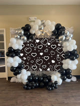Black Heart Early 2000s Backdrop 7x5FT Valentine's Day Photography