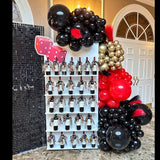 153Pcs Red and Black Gold Balloons Garland Arch Kit 18 12 10 5 inch