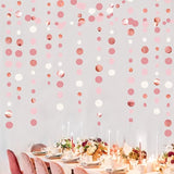 Rose Gold Party Decorations Dusty Pink Circle Dots Garland Blush