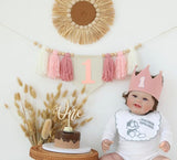 First Birthday Party Decorations Pink High Chair Banner 1st Crown