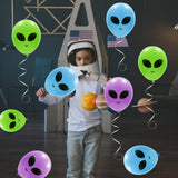 65Pcs Alien Balloons Green Blue Purple Alien Party Latex