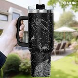 34HD Space Galaxy Tumbler 40oz with Handle and Straw, Sci-Fi Falcon
