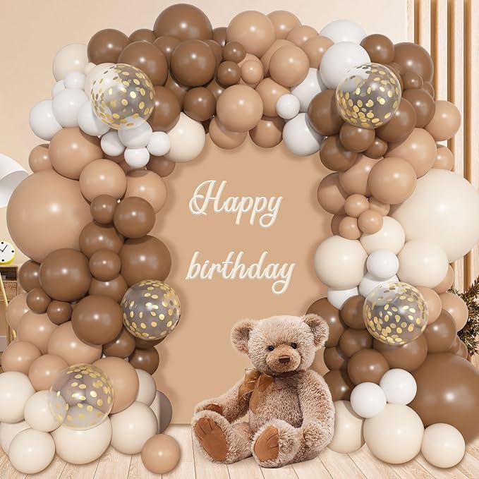 Ouddy Life 157 Pcs Brown Balloons Garland Arch Kit, Beige Nude