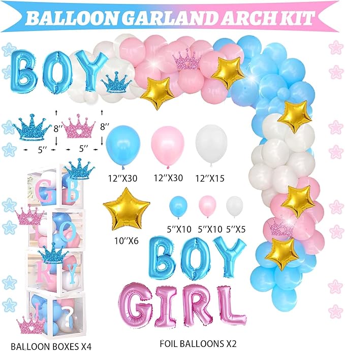 Prince or Princess Gender Reveal Decorations Boy or Girl Gender