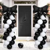 2 Sets Black White Bow Balloon Column Stand Kit Includes 2 Bows & 100
