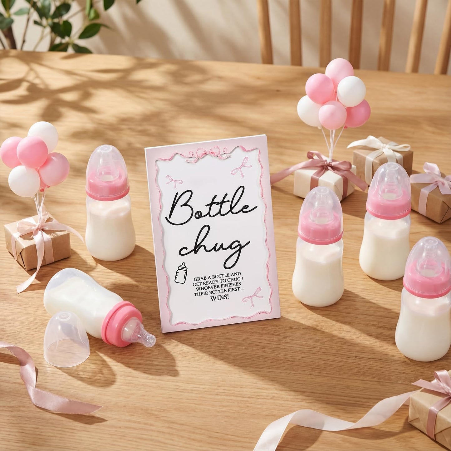 Roowest Bottle Chug Baby Shower Games Favors Including 18 Pcs Bottles